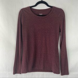 Mossimo Dark Red Heathered Long Sleeve Top Size M